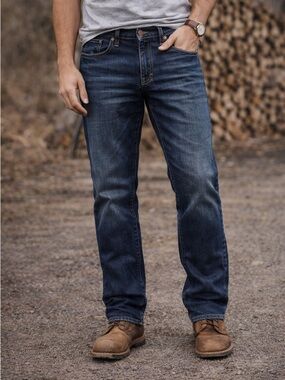 American Eagle Original Straight Jeans Men’s 34x34 Dark Wash Button Fly Denim